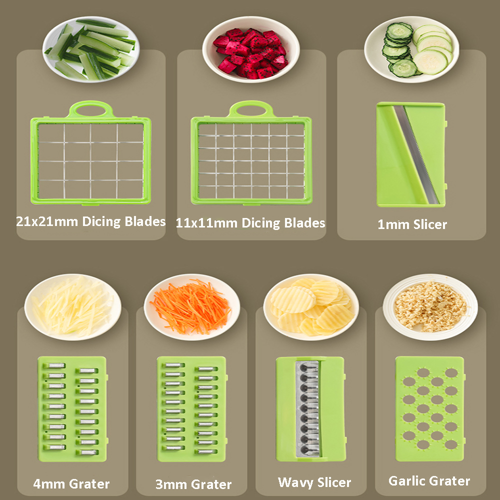 VacYaYa Vegetable Chopper Vegetable Cutter Spiralizer Vegetable Slicer - Food Onion Veggie Chopper Dicer Potato Fry Cutter