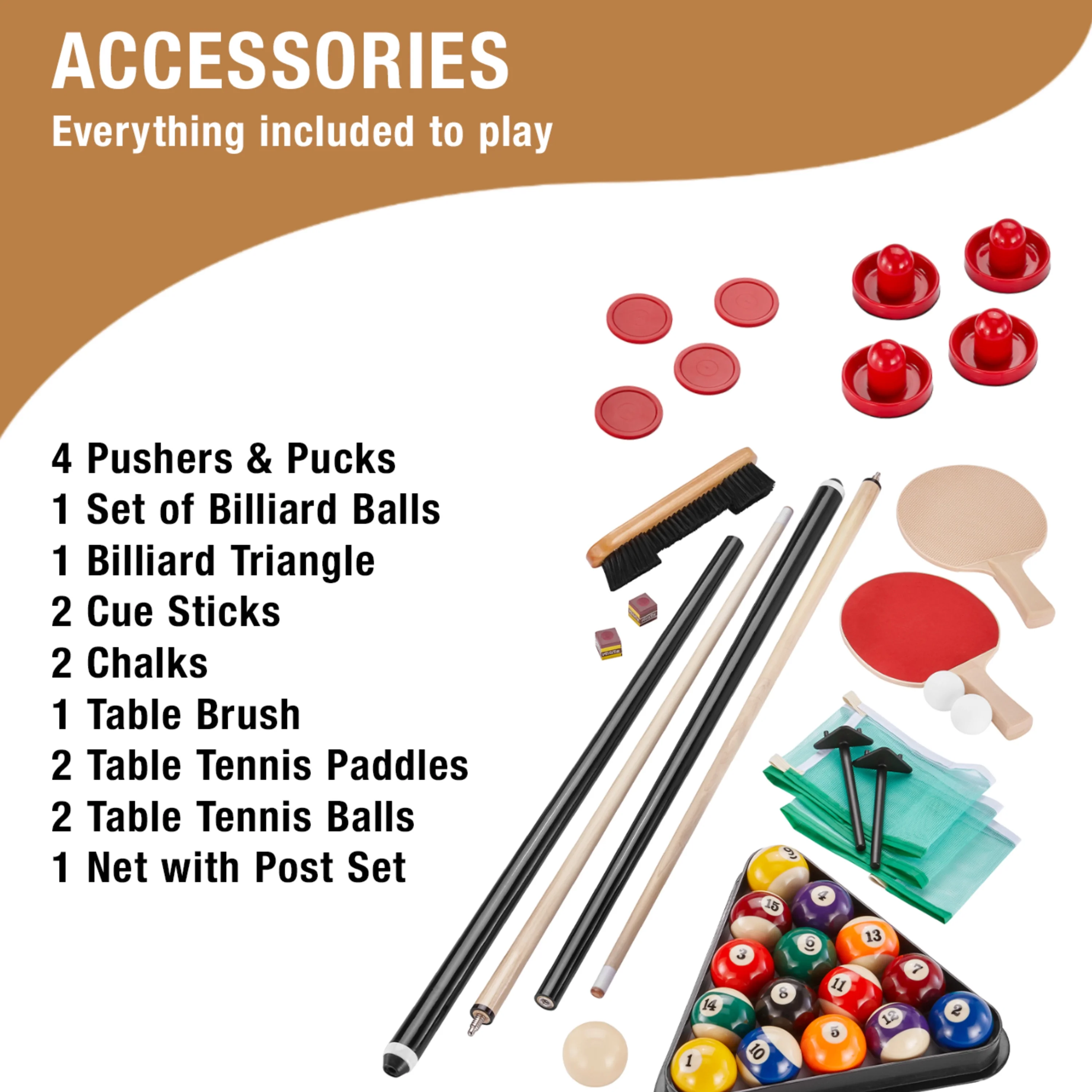 Fat Cat Original 3-in-1 7' Pockey Table, Billiard/Pool, Air Hockey, Table Tennis