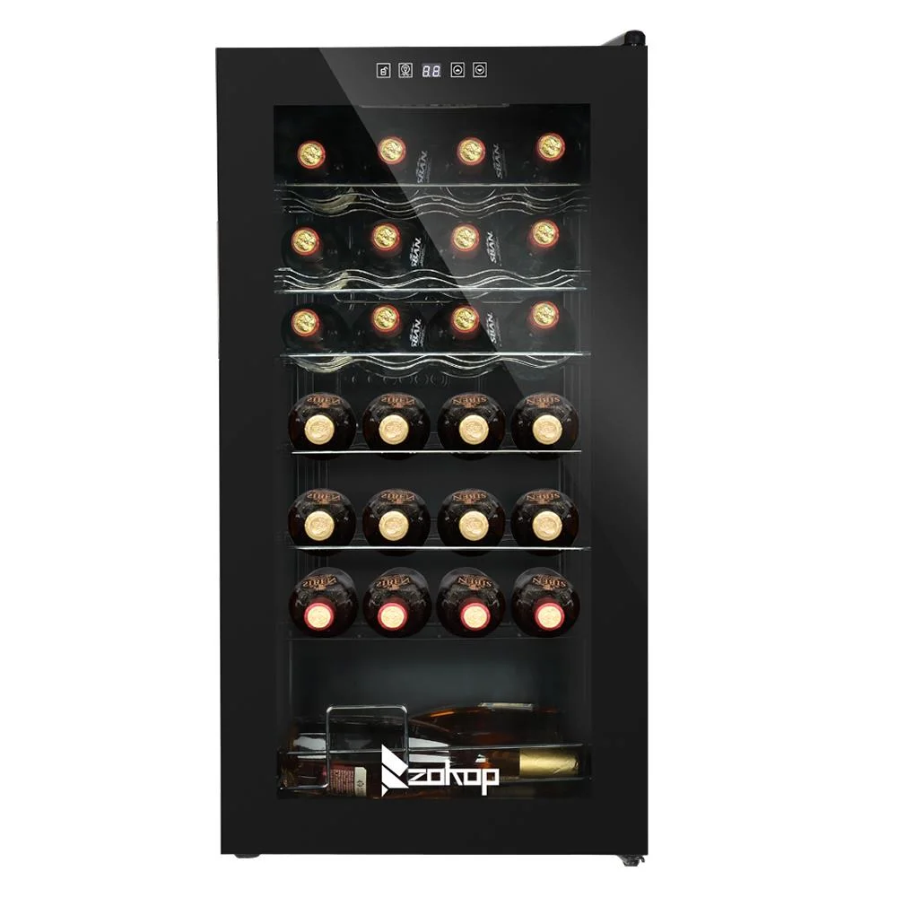 GoDecor 28 Bottle Digital Compressor Wine Cooler Refrigerator, Black