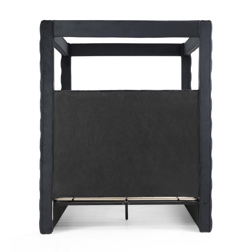 Better Home Products Dream Luxurious Velvet Canopy Bed with Speaker & USB Connection