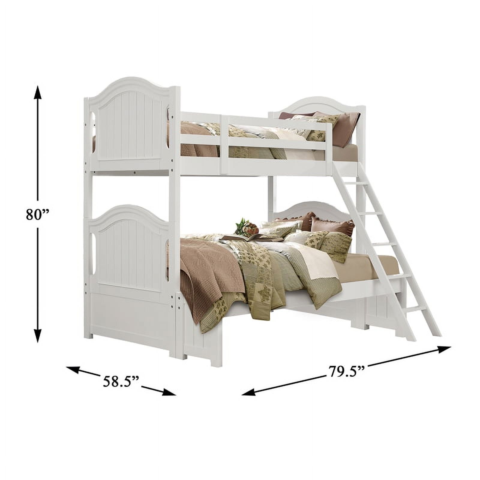 Lexicon Traditional Wood and MDF Board Twin/Full Bunk Bed in White