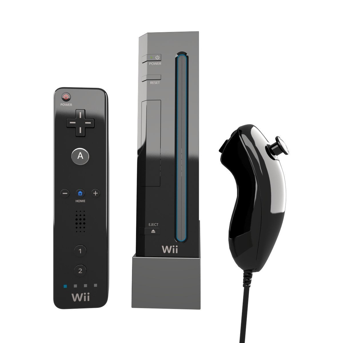 Pre-Owned Nintendo Wii Black Gaming Console + HDMI Cable Cleaning Kit BOLT AXTION Bundle (Refurbished: Like New)