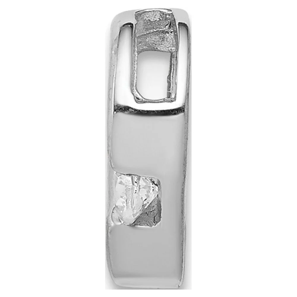 14k White Gold 1/20ct. Diamond Heart Chain Slide QPM4839-005-WA