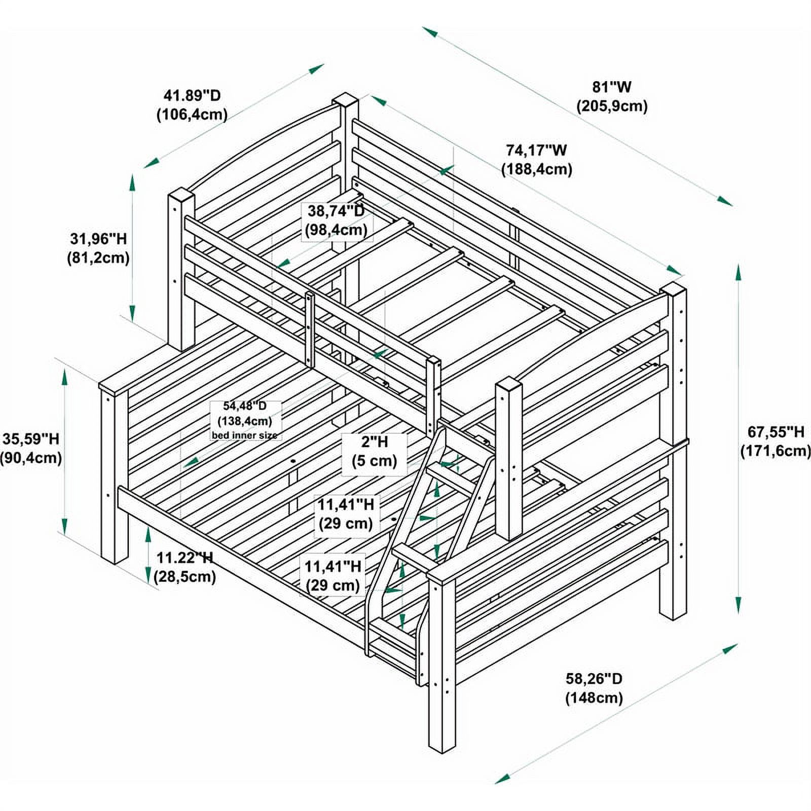 Pemberly Row Transitional Twin over Full Wood Bunk Bed in White