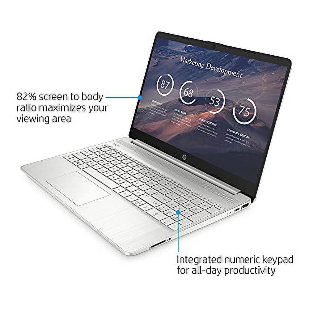 Newest HP 15 Business Laptop, AMD Ryzen 5 5500U, 15.6'' FHD Display, 32GB RAM, 1TB SSD, Wi-Fi 5, Bluetooth, Webcam, Windows 10 Pro | 32GB Tela USB Card, Silver, 15-ef2127wm
