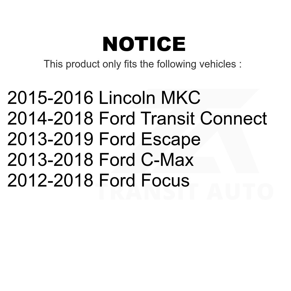 Transit Auto - Front Wheel Bearing And Tie Rod End Kit For Ford Escape Focus Connect C-Max Lincoln MKC K7T-100147