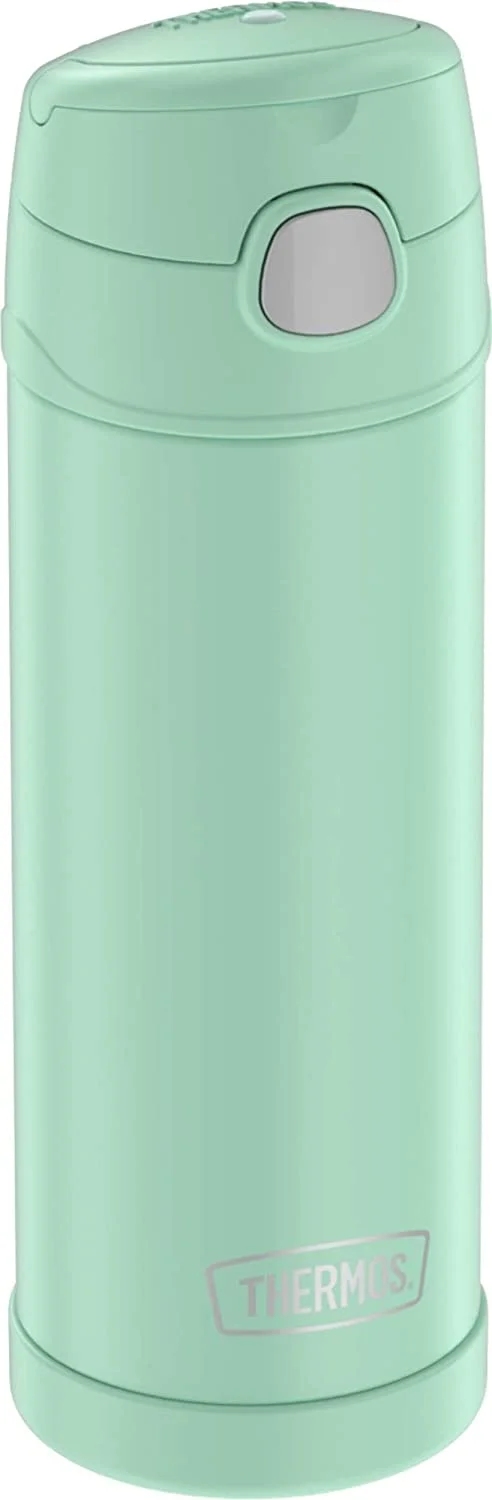 Thermos Funtainer Stainless Steel Water Bottle with Spout (16 oz, Sea Foam)
