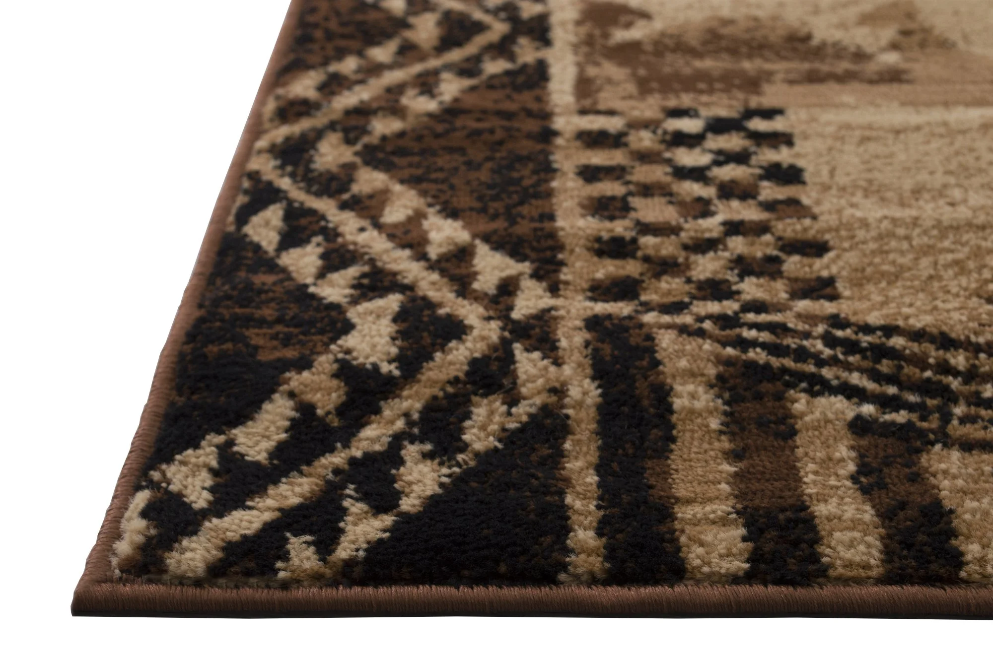 Lodge Cabin Nature and Animals Area Rugs 2x7 Runner Nature Pattern Cabin Area RugAbstract, Chocolate Brown/Beige-Rabbit/Deer/Moose/Birds