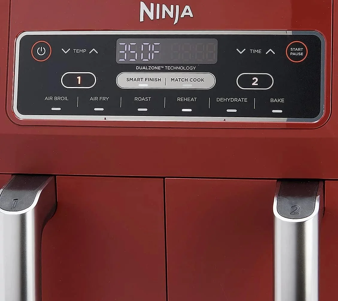 Restored Ninja DZ401 Foodi 6-in-1 10-qt. 2-Basket Air Fryer with DualZone Technology, Cinnamon Red (Refurbished)