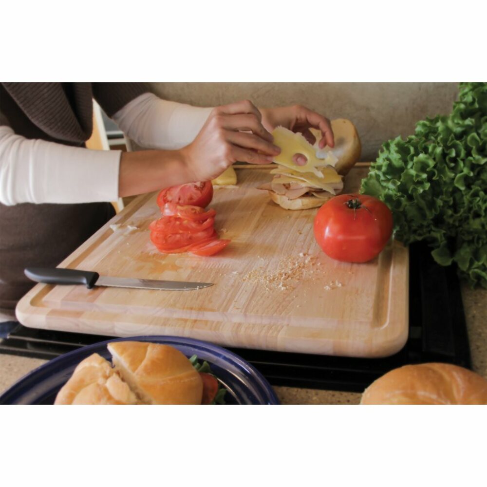 Camco Stove Topper and Cutting Board | Includes Flexible Cutting Mat | Wood Finish (43753)