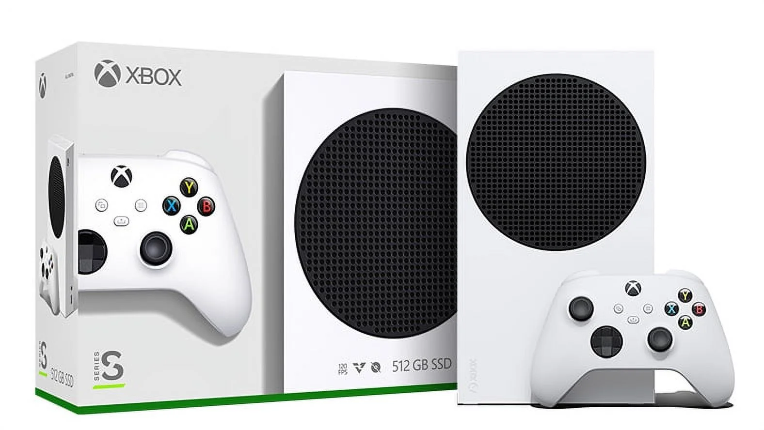 Microsoft Xbox Series S All Digital Gaming Console 512GB Solid State Drive White Xbox Console and Wireless Controller with Mytrix Full Body Skin Sticker - Eclipse