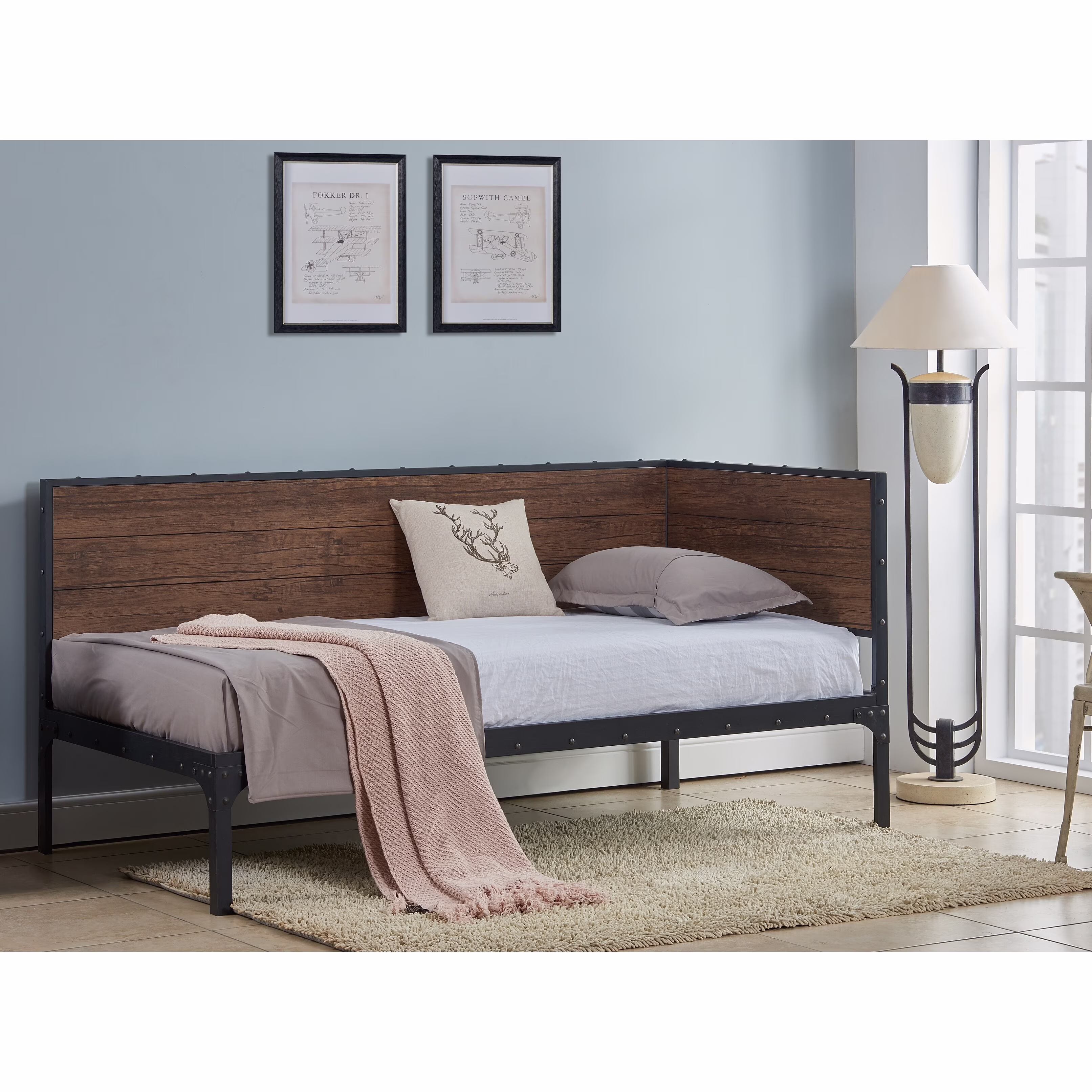 Coaster  Furniture Getler Weathered Chestnut and Black Daybed