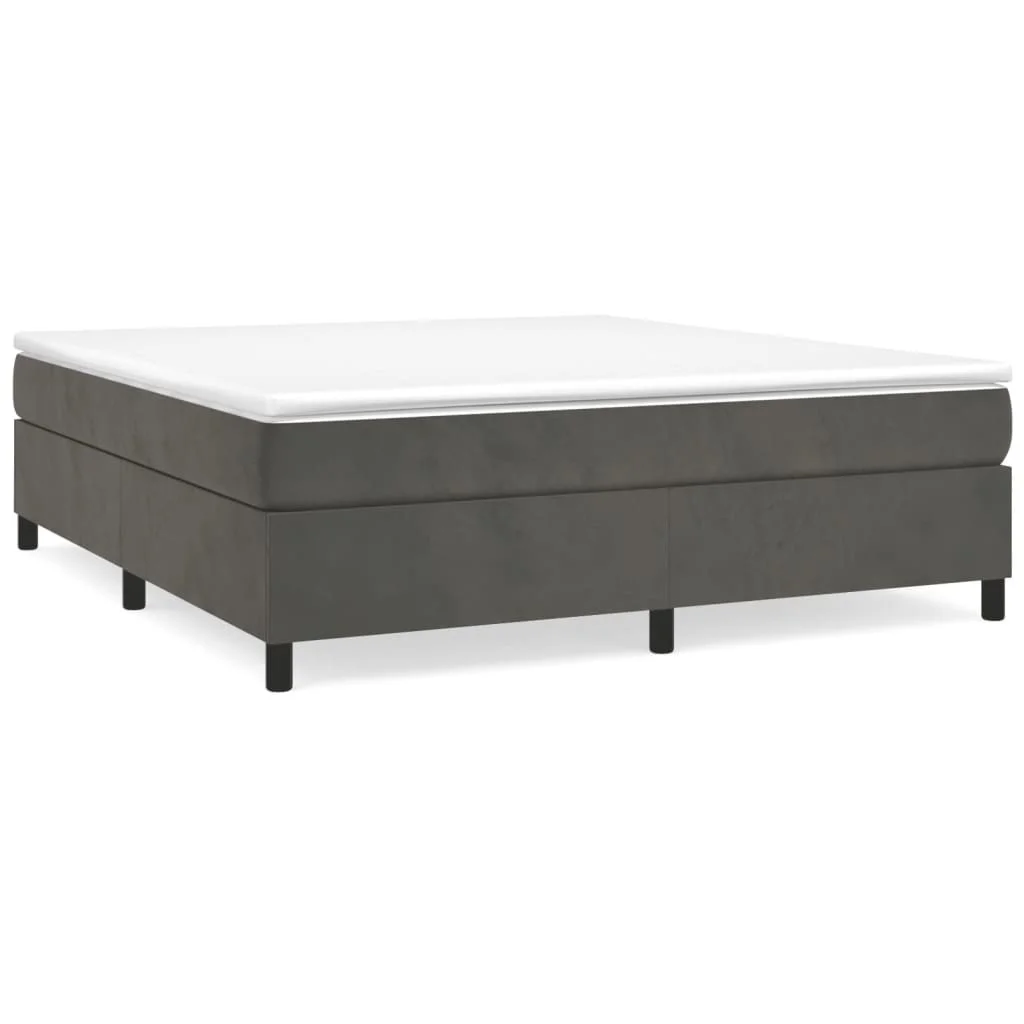 LANTRO JS Box Spring Bed with Mattress Dark Gray 76