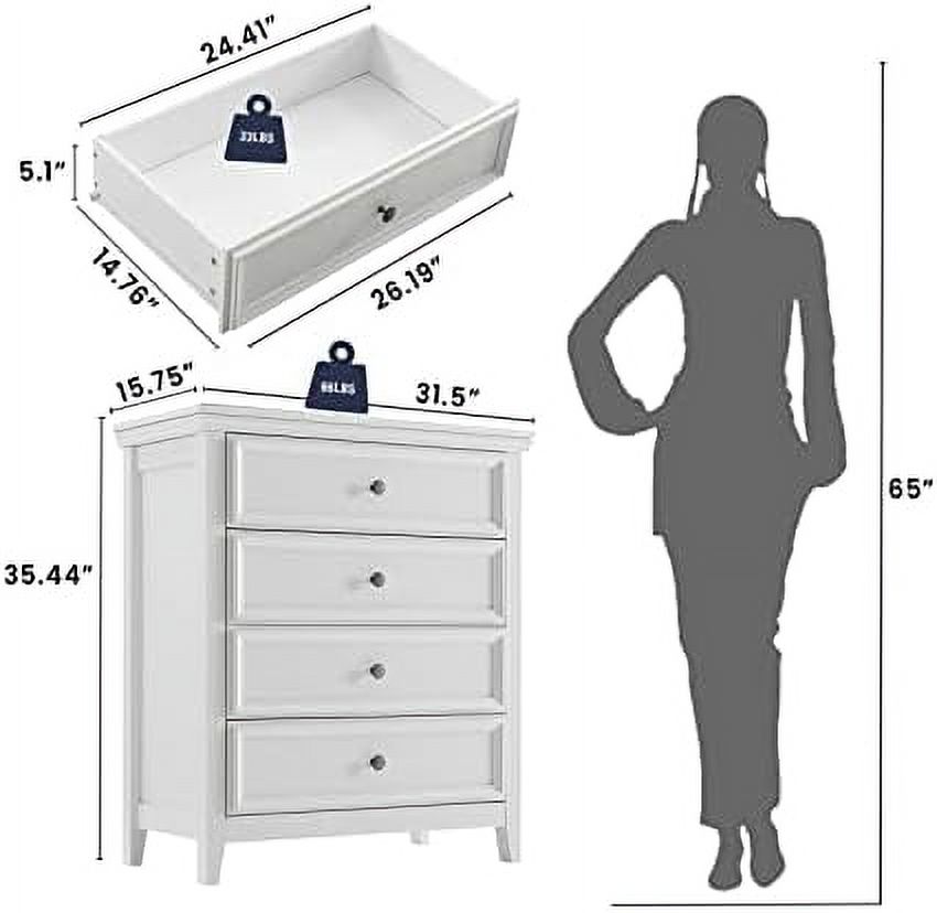 RUNFAYBIU White Dresser for Bedroom  7 Chest of Drawers for Bedroom  7 Drawer Dresser with Wide Drawer and Metal Handles  Dressers Organizer for Bedroom  Living Room  Hallway