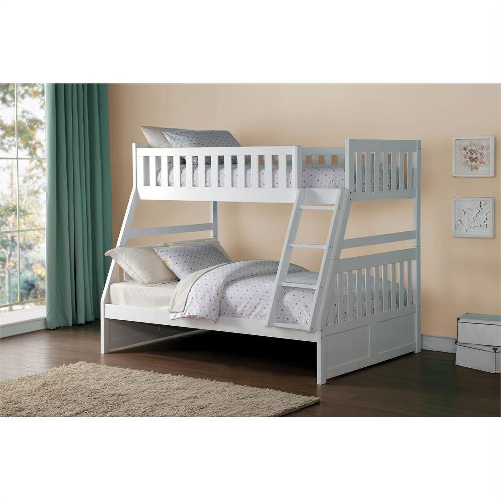 Lexicon Galen Transitional Wood Twin over Full Bunk Bed in White