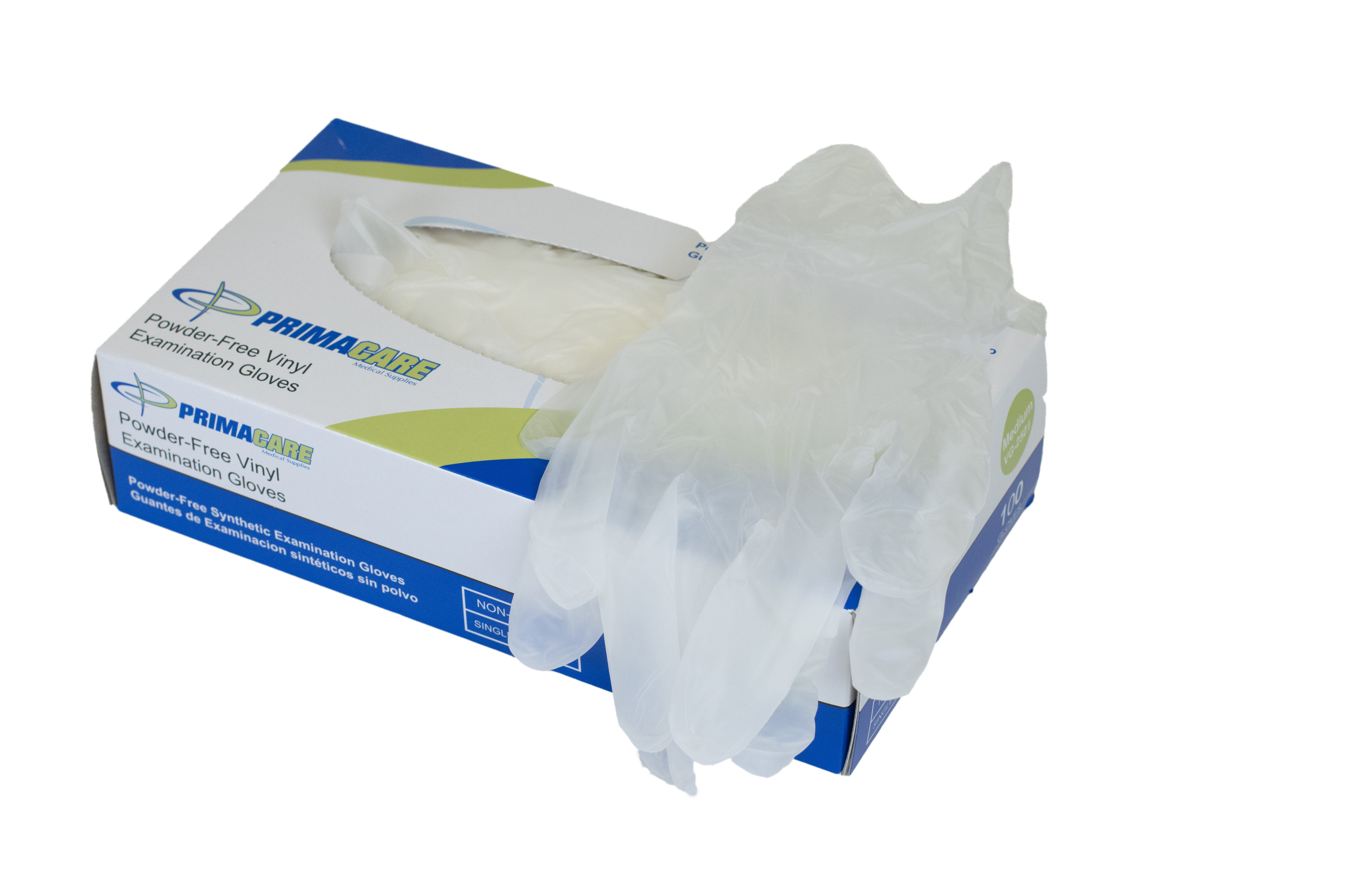 Primacare VG-2505WM Case Of 1000 Pieces Medical Vinyl Examination Gloves Disposable, Latex and Powder Free, 5 Packs Medium and 5 Packs Large Gloves