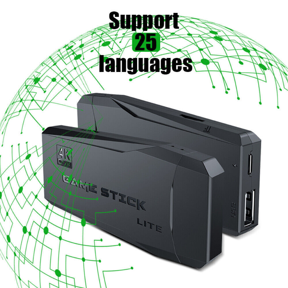 4K HD TV Game Stick 20000+Retro Video Game Console 64G Dual Wireless Controller