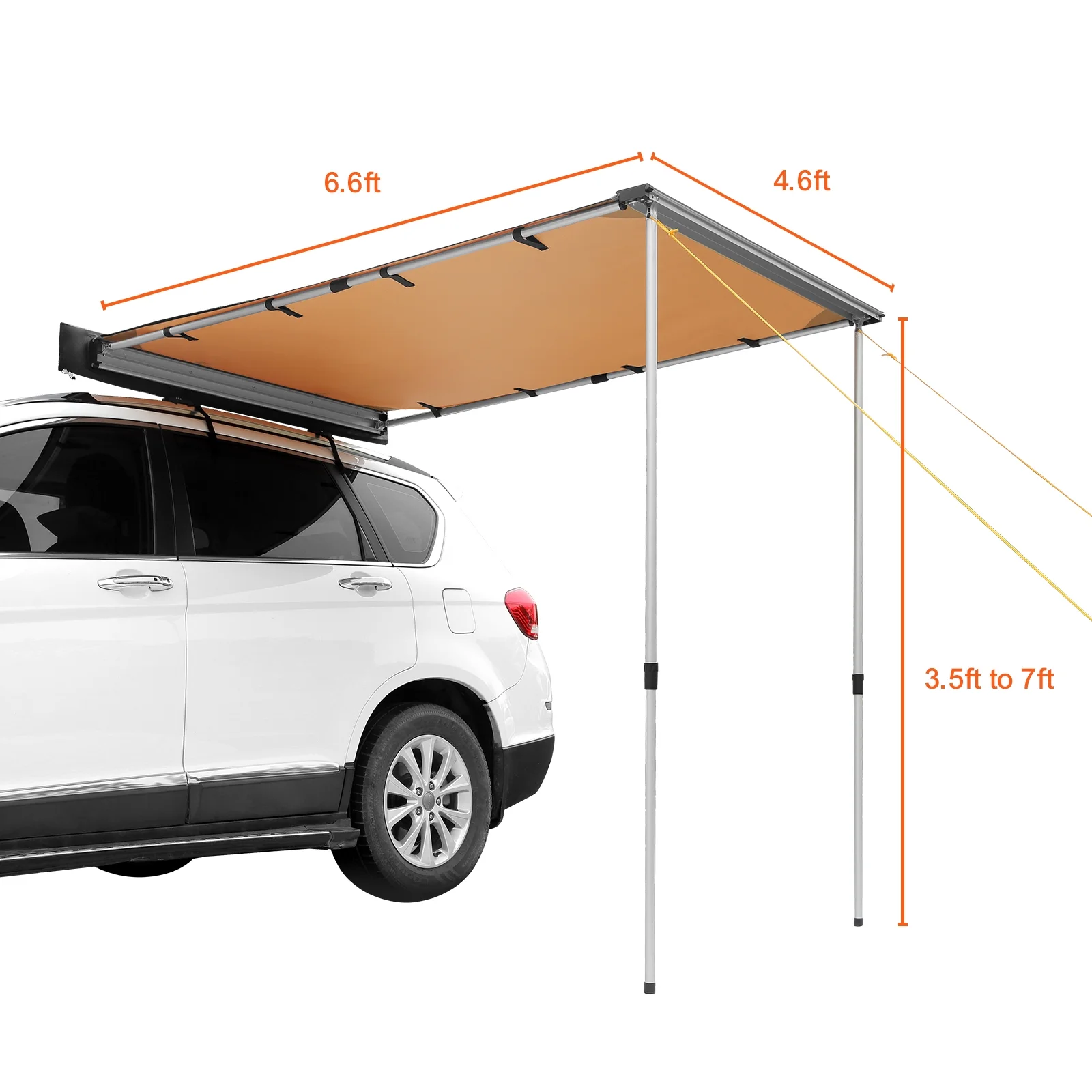 SKYSHALO Vehicle Awning 4.6'x6.6' Shade Coverage Car Side Awning PU3000 mm UV50+