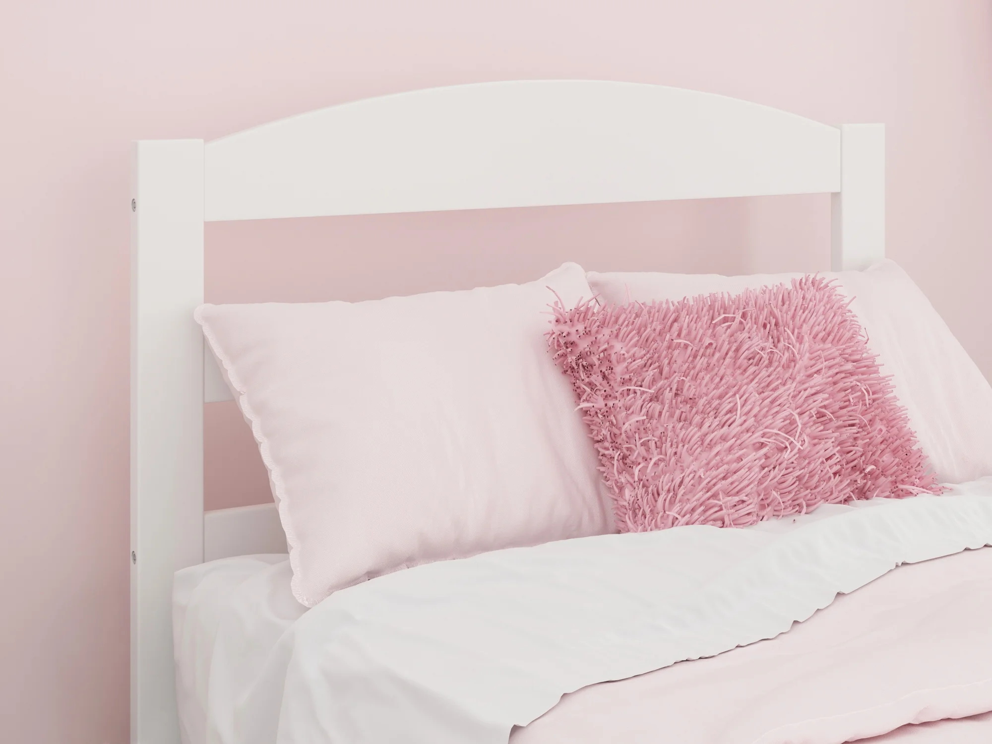 AFI Warren Arched Slatted Wood Headboard with 2 USB Ports, Twin, White