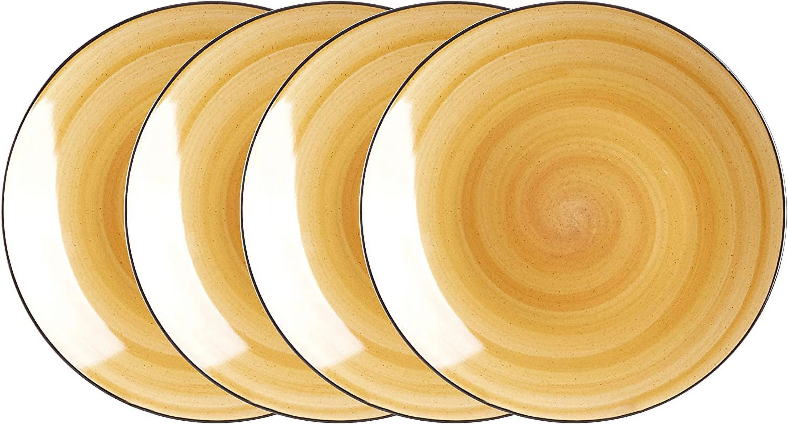 Stoneware Sonoma 16Pc Dinnerware Set, Black + Speckled Spin Wash Yellow