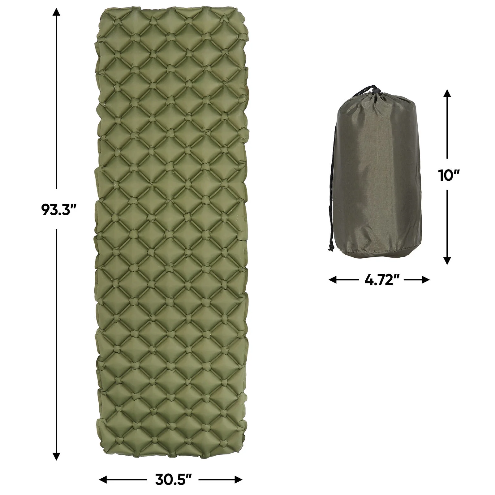 Sleeping Pad - Ultralight Inflatable Sleeping Mat, Ultimate for Camping, Backpacking, Hiking - Airpad, Inflating Bag, Carry Bag, Repair Kit - Compact & Lightweight Air Mattress