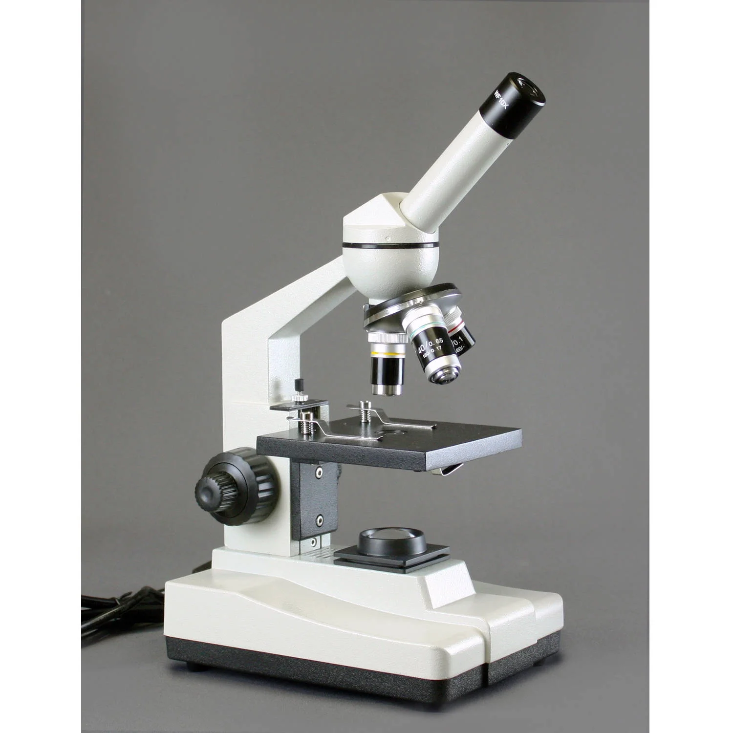 WALTER PRODUCTS 3000F-LED Biological Microscope, 3000F Series, Monocular View Head, Coaxial Coarse and Fine Focusing, LED Illumination