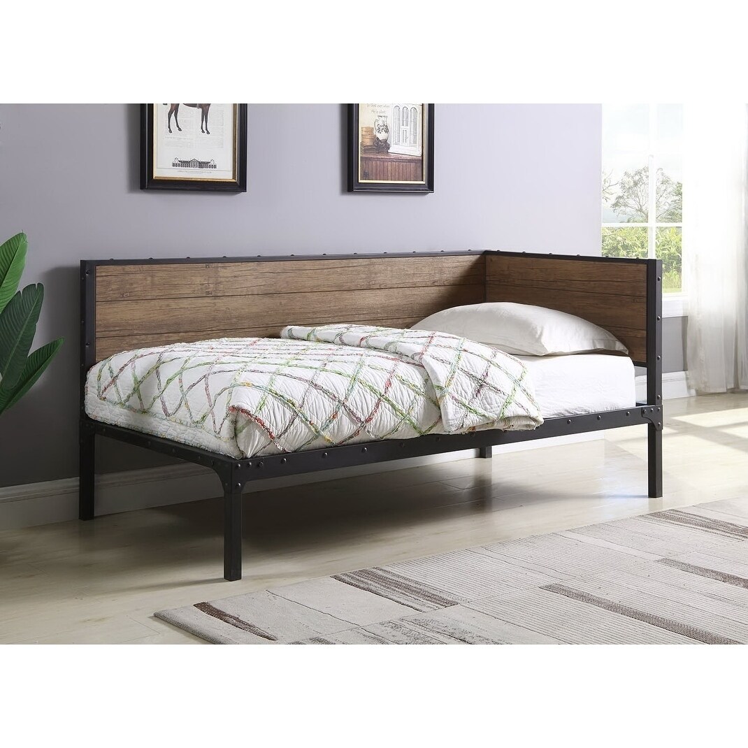 Coaster  Furniture Getler Weathered Chestnut and Black Daybed