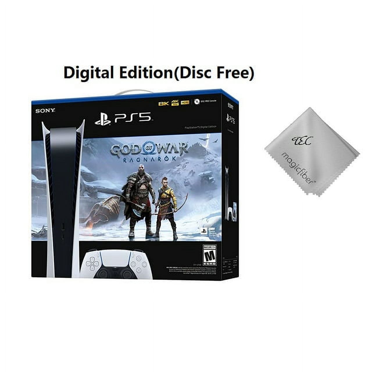 TEC Sony PlayStation_PS5 Video Game Console (Digital Edition) with God of War (GOW) Ragnarök Bundle -PlayStation - 5