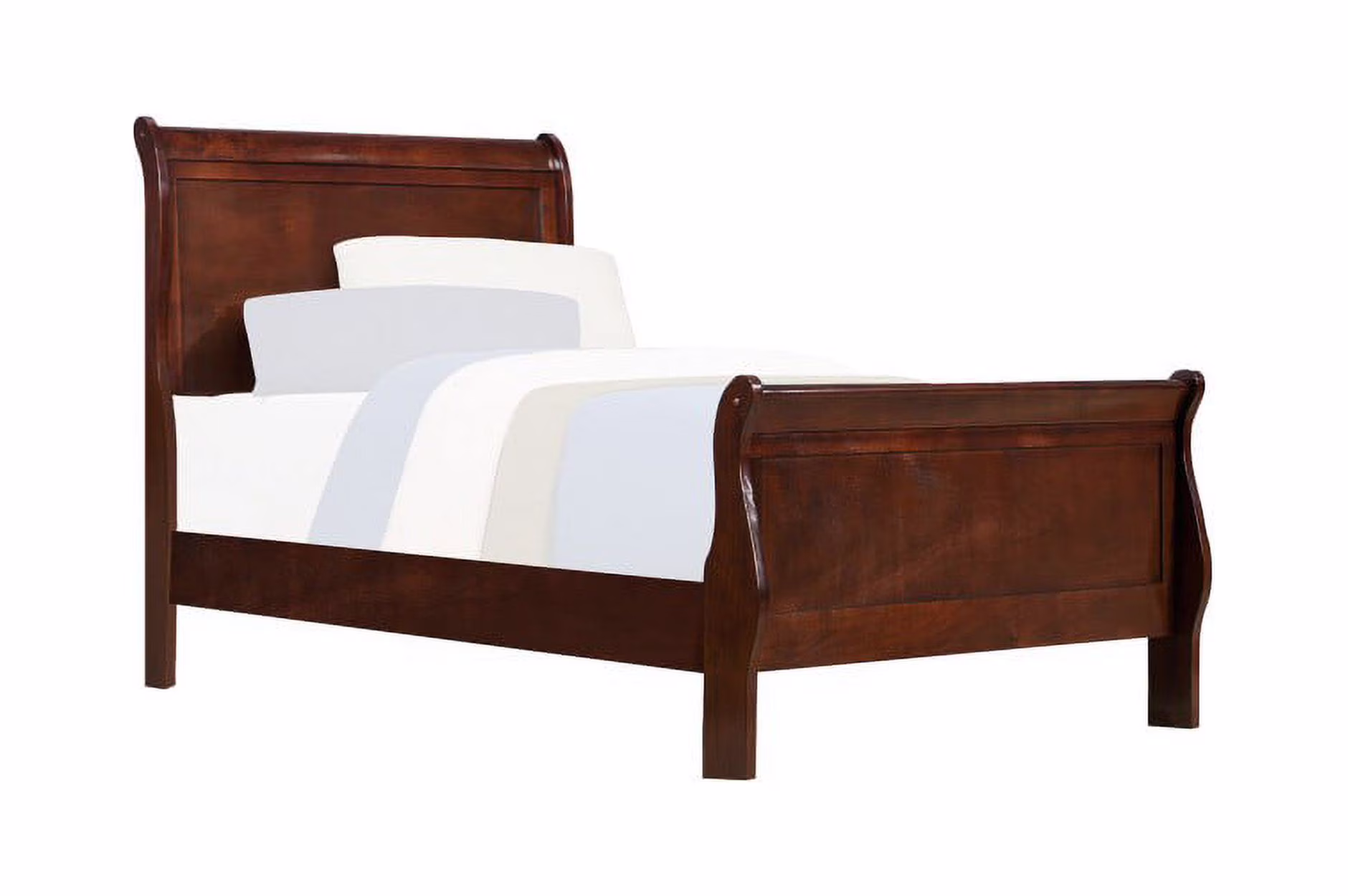 Traditional Bedroom Furniture Classic Louis Philippe Styling Brown Cherry California King Size Bed