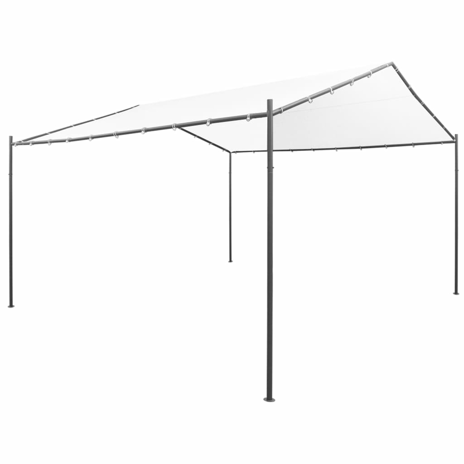 Dcenta Party Tent Outdoor Gazebo Canopy Sun Shade Shelter Steel Frame White for Patio, Wedding, BBQ, Camping, Festival Events 157.5 x 157.5 x 102.4 Inches (L x W x H)
