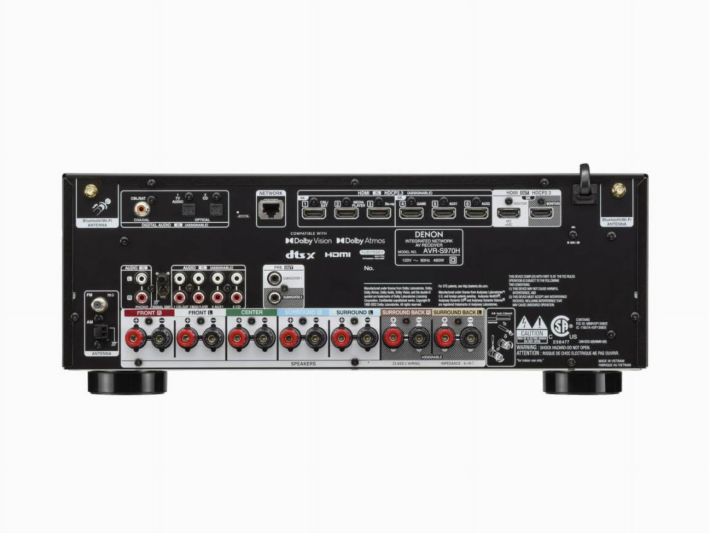 Denon AVRS970H 7.2 Channel AV Receiver with DTS Virtual:X and Dolby Atmos with an Additional 1 Year Coverage by Epic Protect (2022)