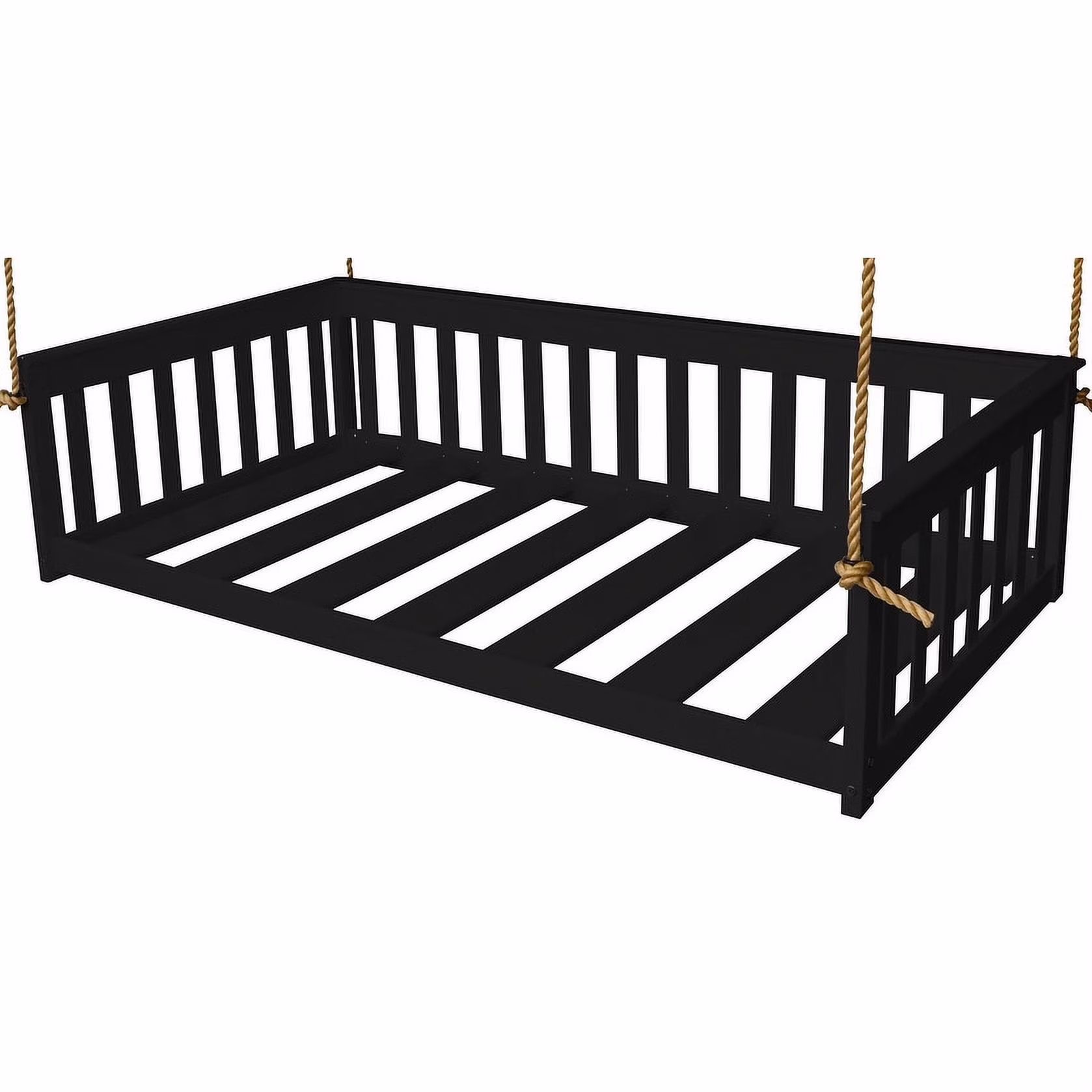 Kunkle Holdings LLC Pine Twin Size Mission-Style Daybed with Rope Black Natural