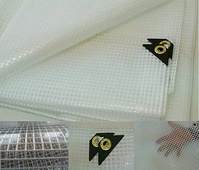 Clear Heavy Duty Clear See-Through Tarp Fiber Reinforced (14 Mil Poly Tarp) (9' X 12')