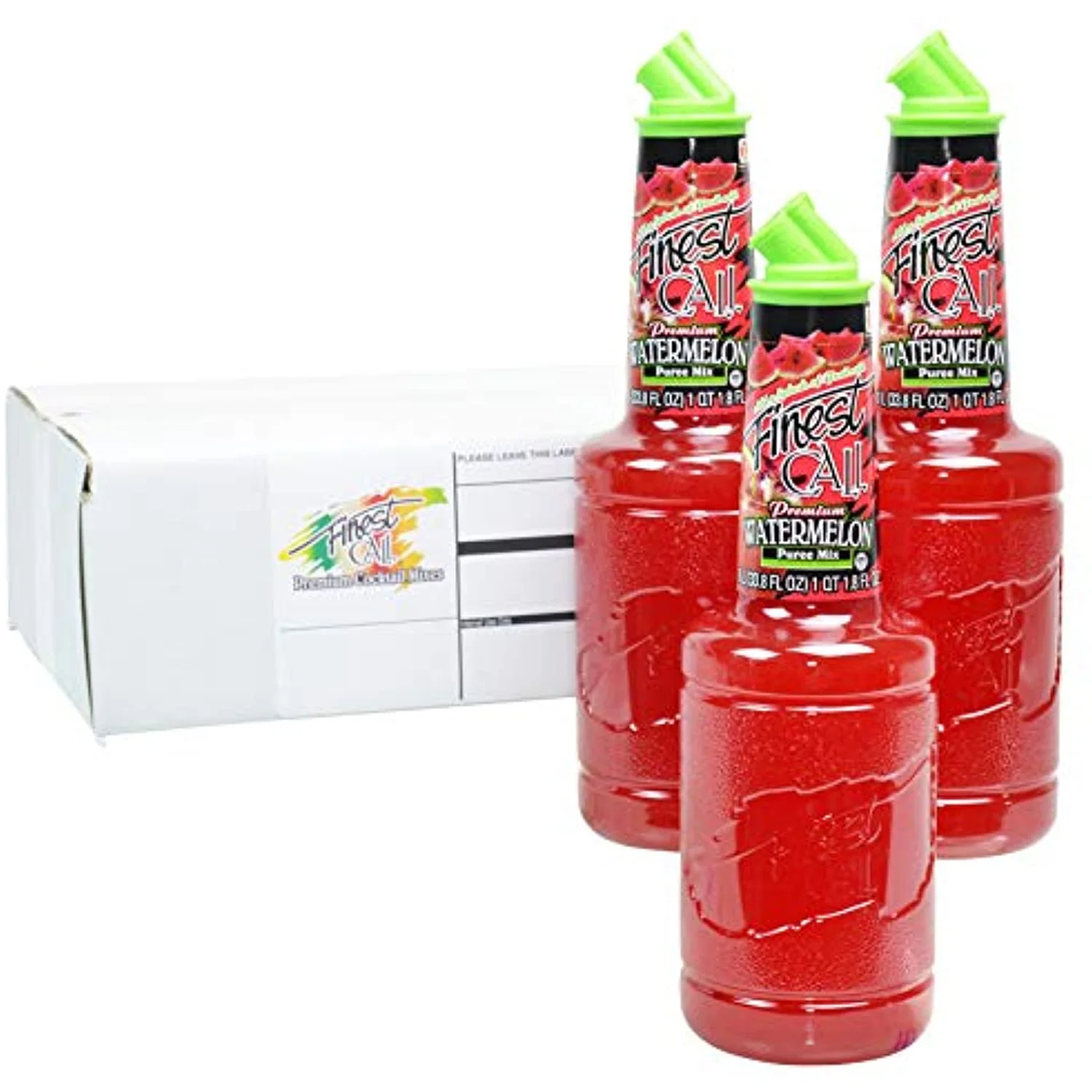 Finest Call Premium Watermelon Fruit Puree Drink Mix, 1 Liter Bottle (33.8 Fl Oz), Pack Of 3