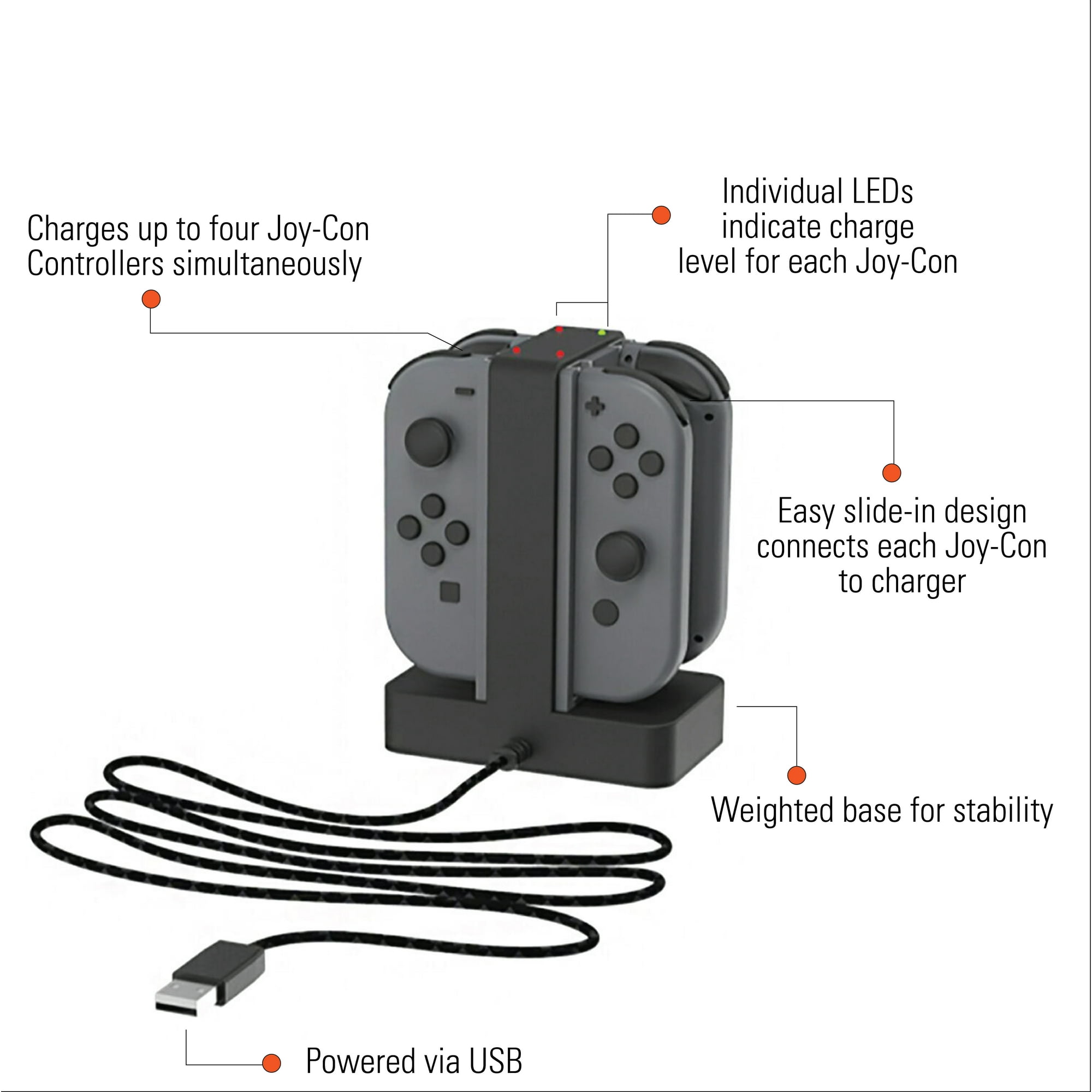 PowerA - Joy-Con Charging Dock - Black With Cleaning Electric kit Bolt Axtion Bundle Used