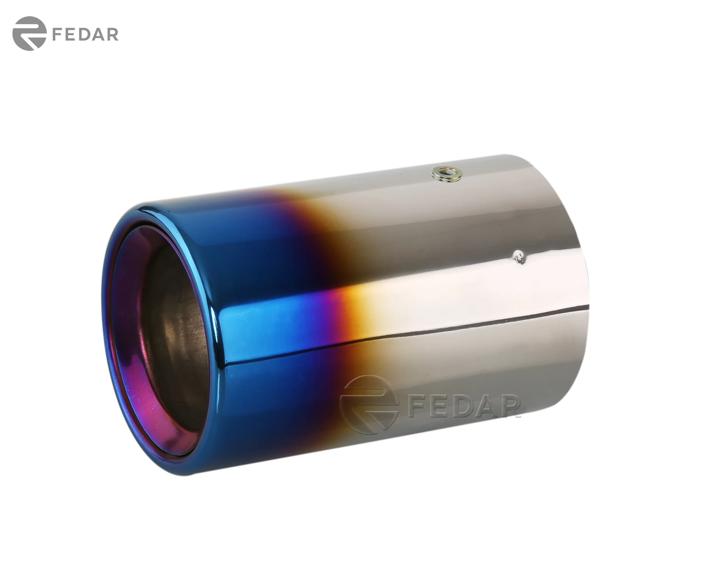 Fedar 2.5 Inlet 3.5 inch Outlet 5.5 Long Dual Wall Flat End Exhaust Tip Tail Pipe