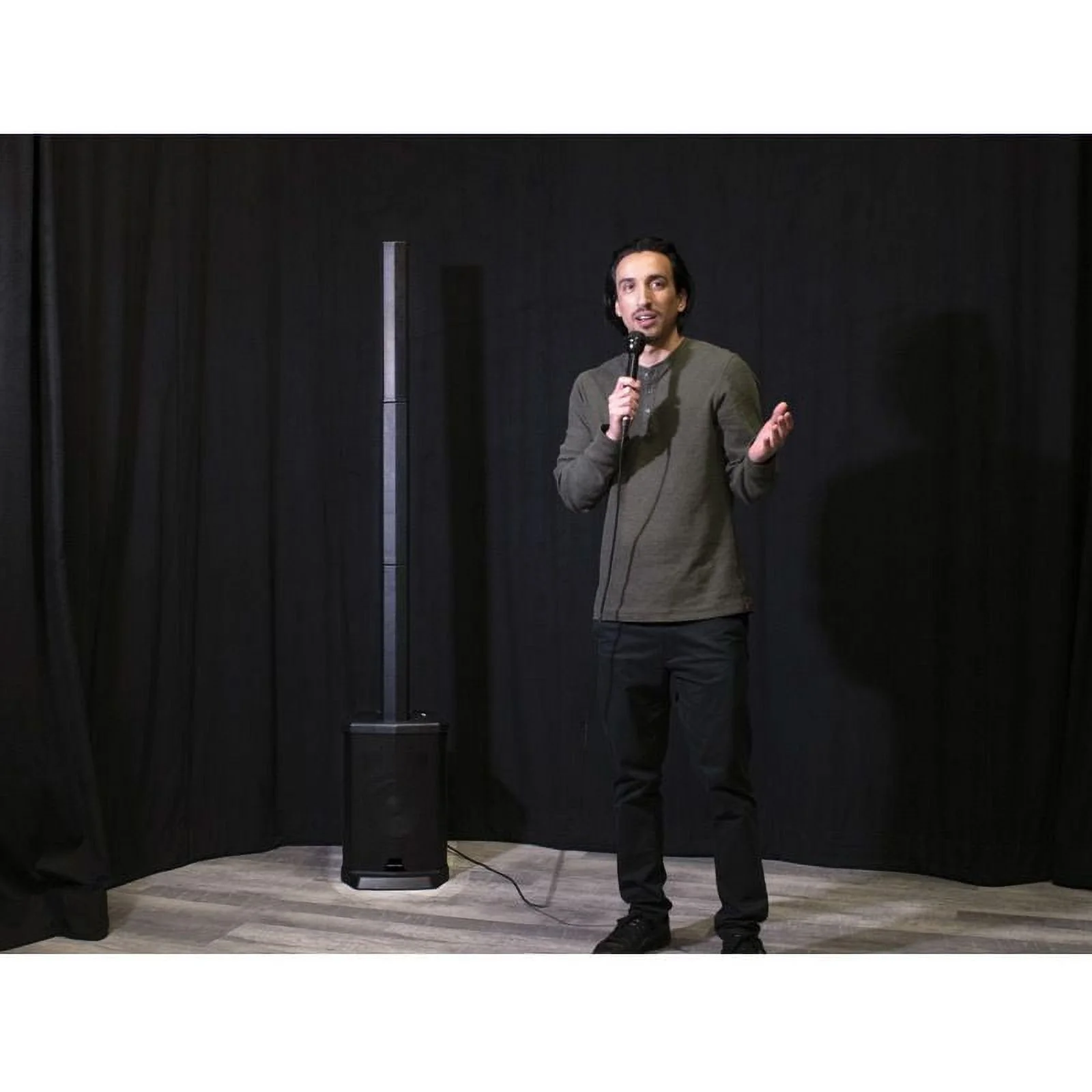 AMERICAN AUDIO APX CS8 Line Array DJ/PA Speaker w/Bluetooth+Sub+2) Wireless Mics