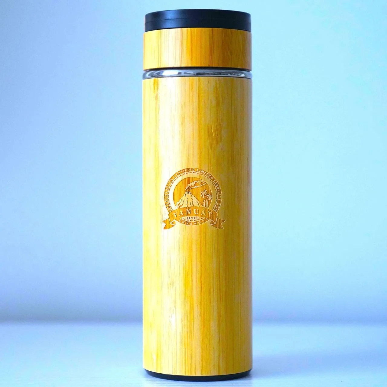 BAMBOO CRAFT THERMOS Cup Double Wall Vacuum Coffee Tumbler Tea Mug Handle Insulated Stainless Steel Water Beverage Bottle Dispenser Slate Matte Para Caf&eacute; Collection