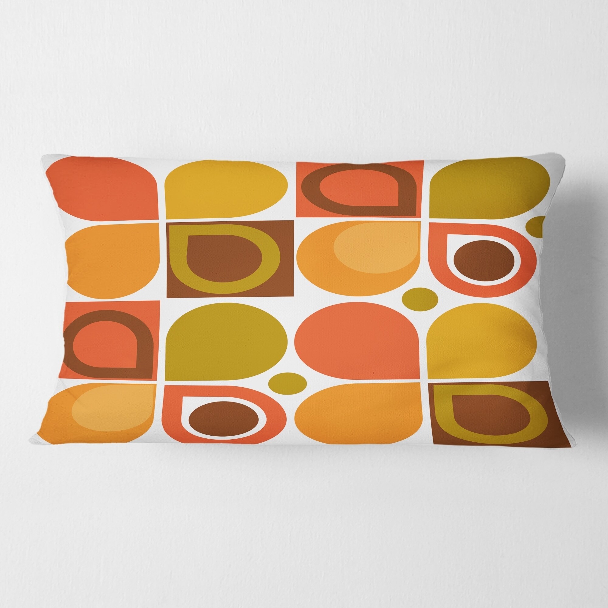 DESIGN ART Designart 'Abstract Retro Geometric Pattern VI' Mid-Century Modern Throw Pillow 18 x 18 Medium