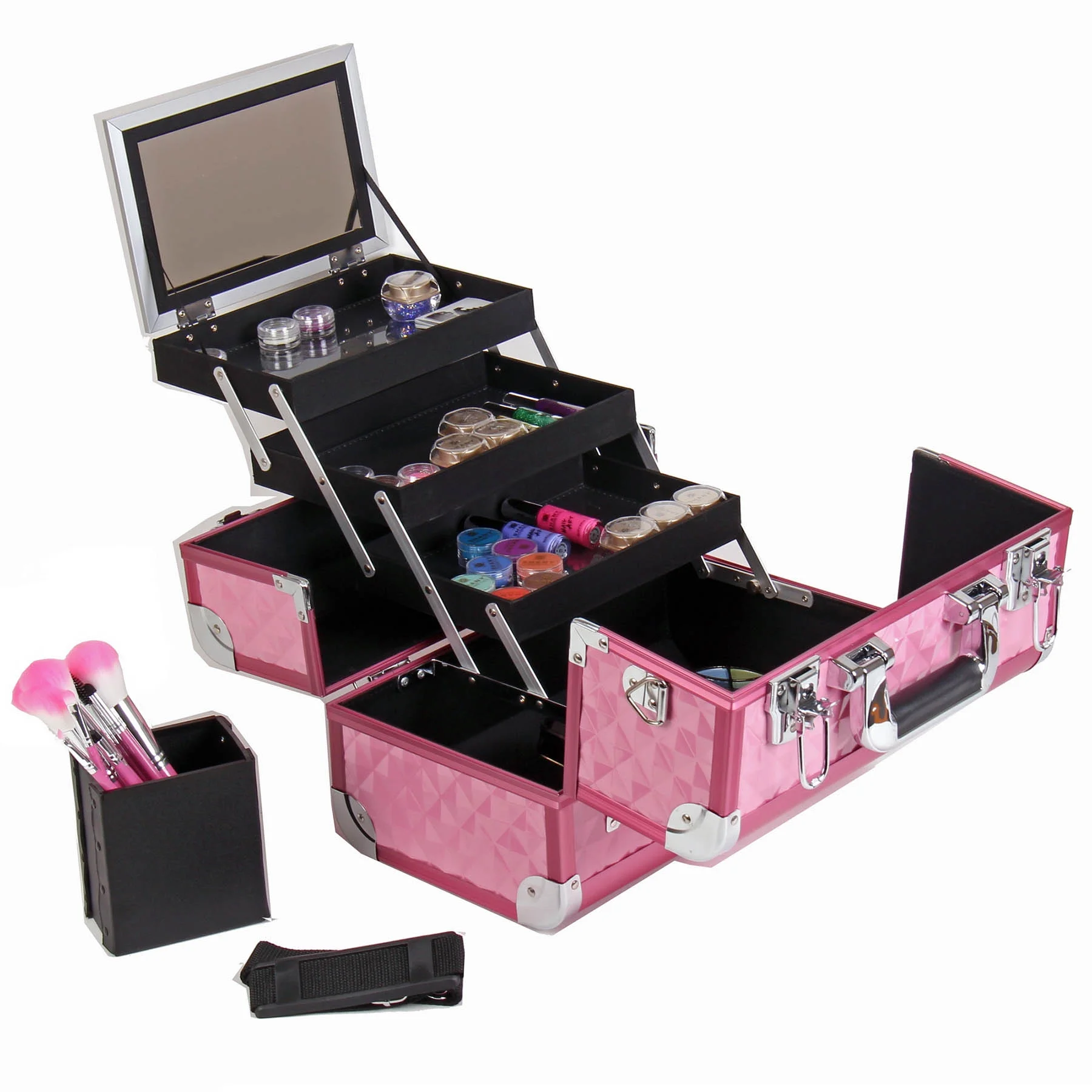SHANY Fantasy Collection Makeup Artists Cosmetics Train Case - Pink diamond