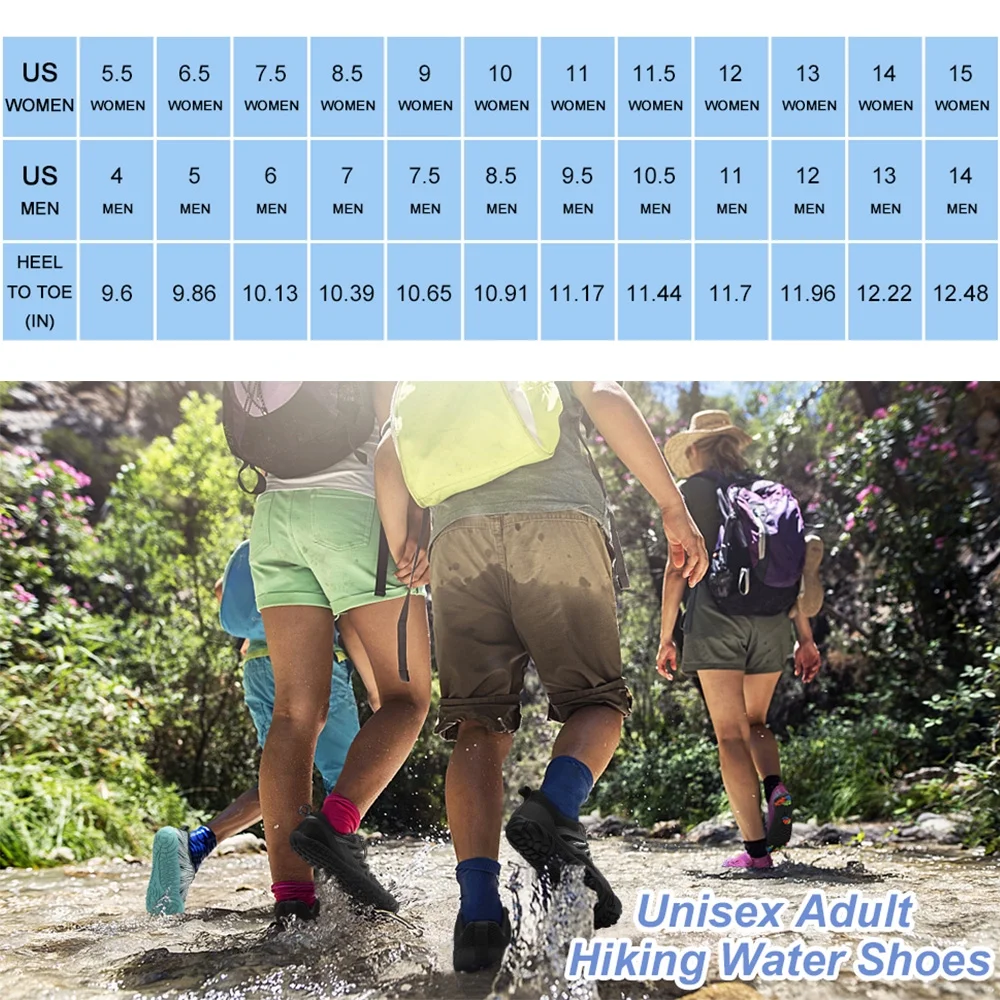 L-RUN Swim Water Shoes for Women Men Quick Dry Barefoot Aqua Sneakers Shoe for Beach Hiking Diving Boating River Outdoor Water Sports