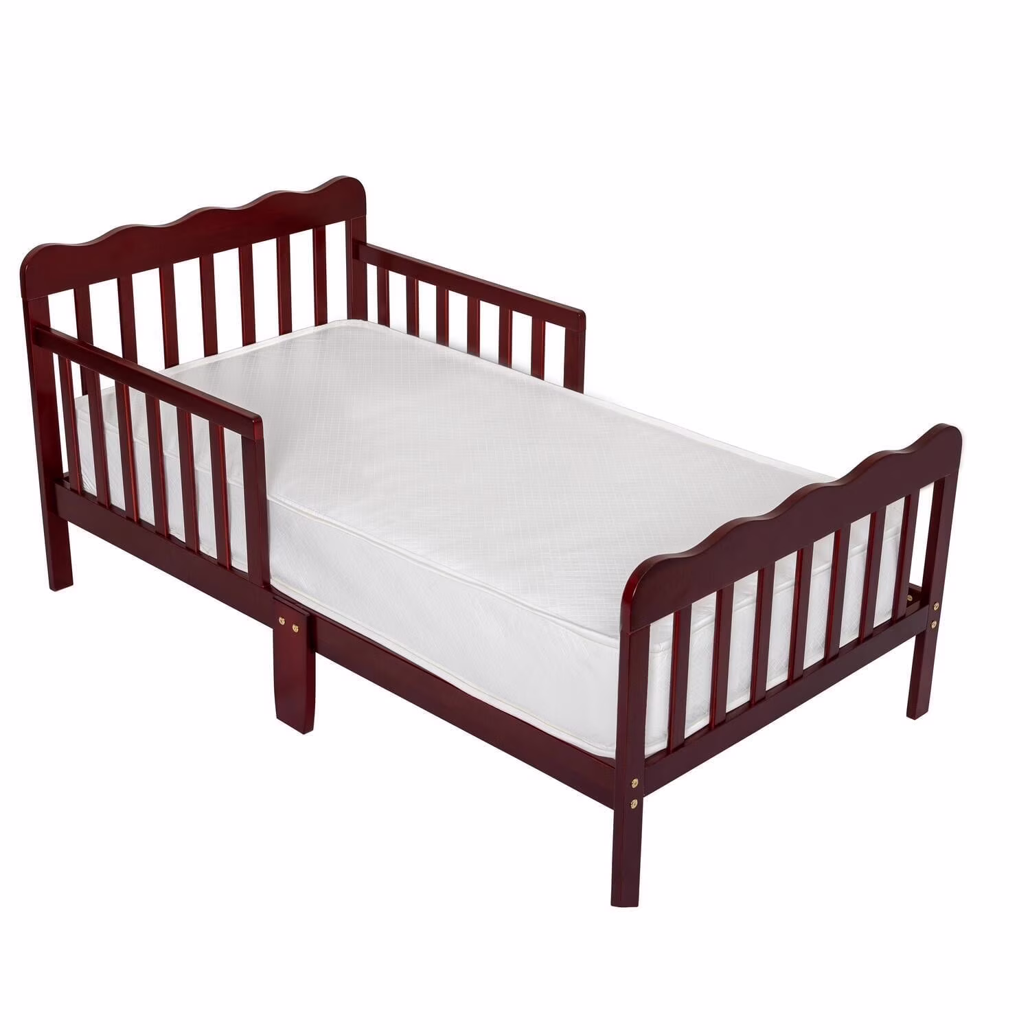 Fizzy Baby Classic Toddler Bed with Rails Wooden Beds for Kids, Cherry