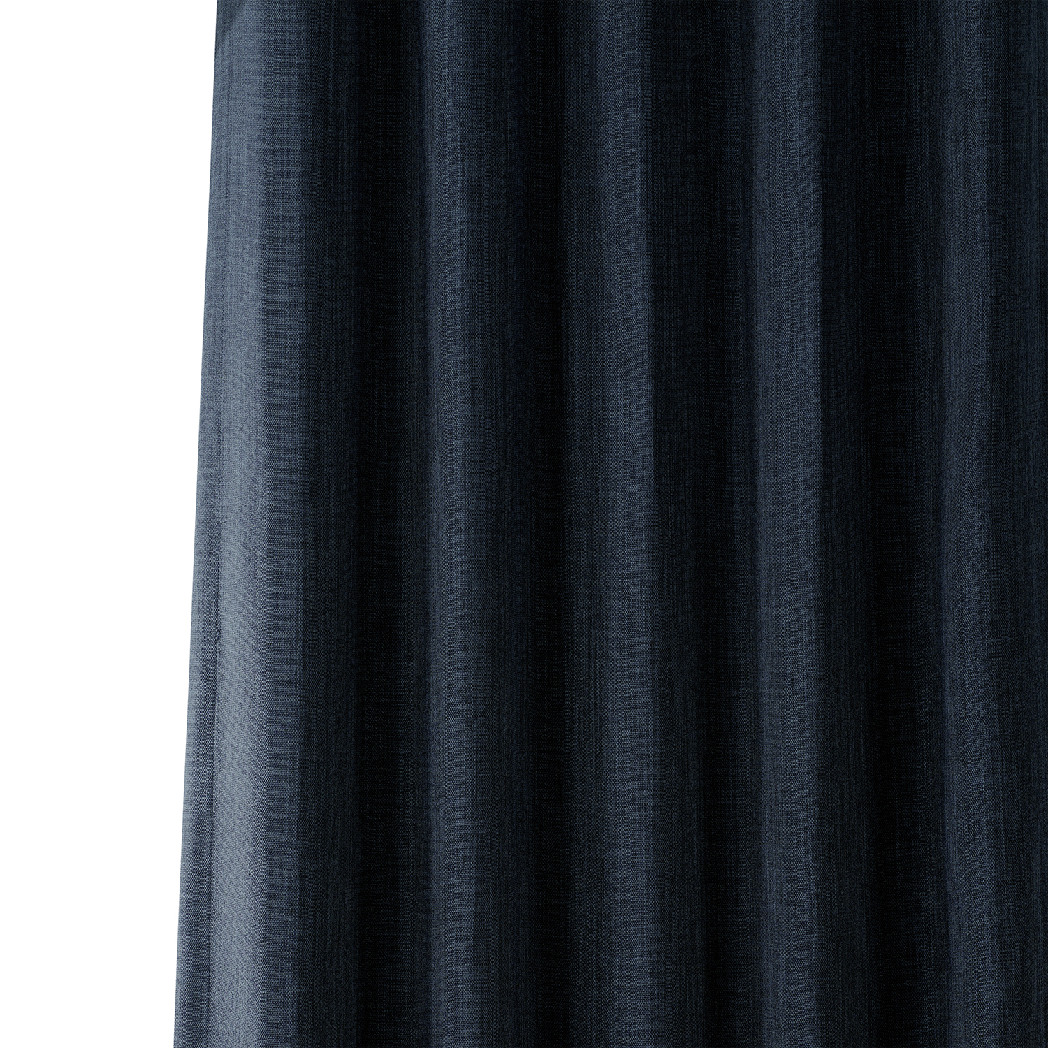 Nightfall Navy Faux Linen Room Darkening Curtain (1 Panel), Nightfall Navy, 50W X 96L