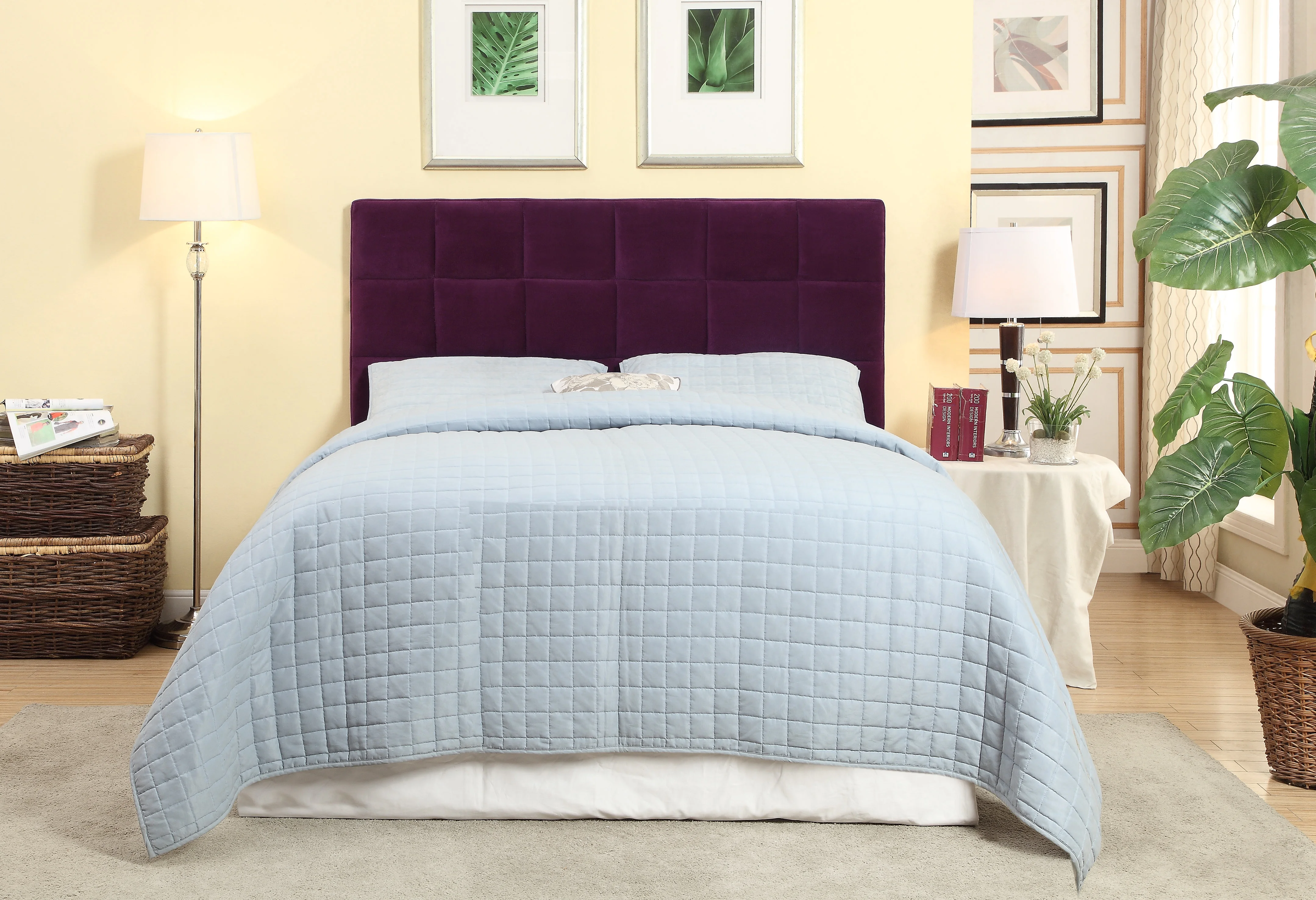 Furniture of America Maderira Flannelette Headboard, Full/Queen, Purple