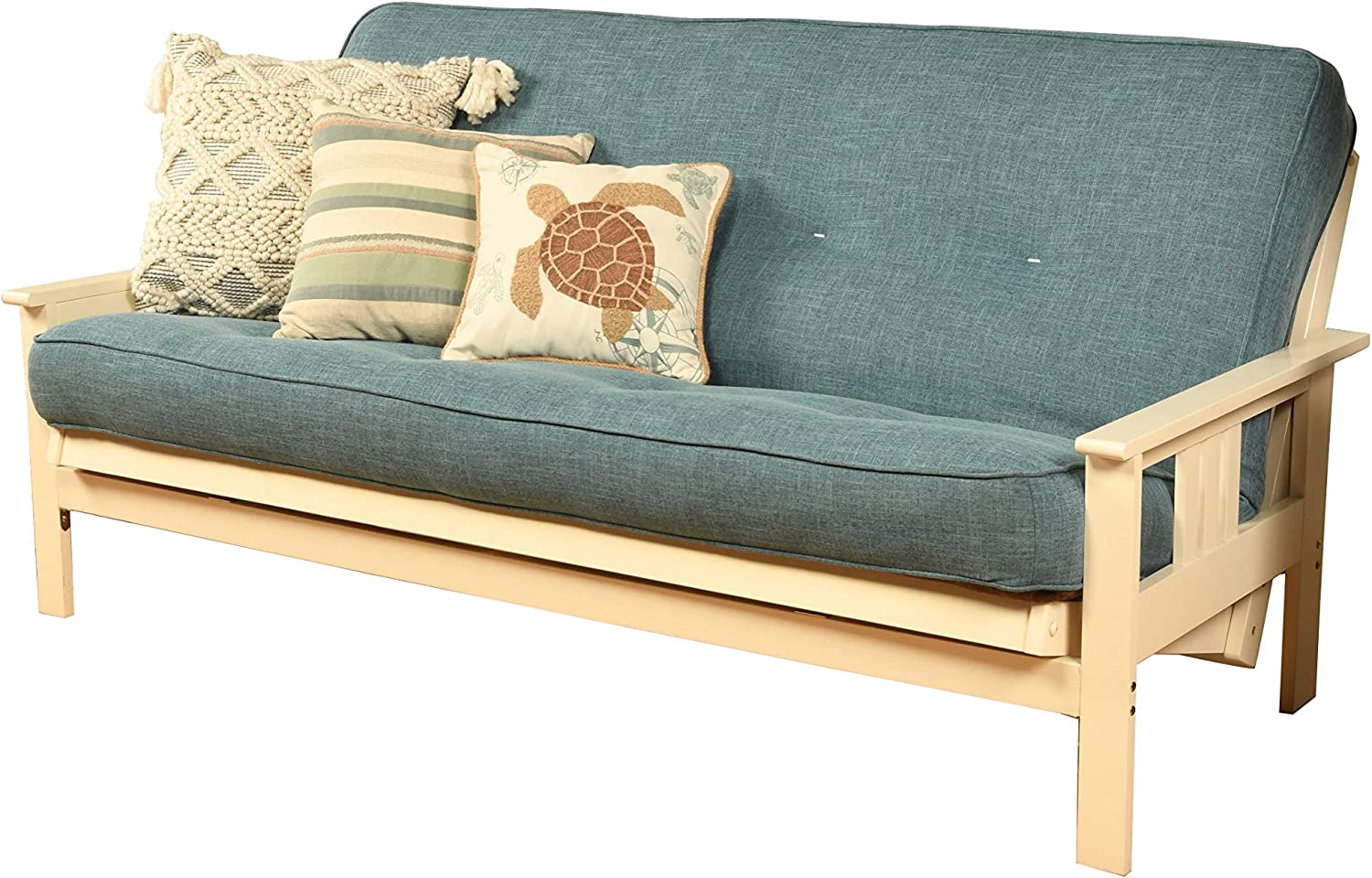 Full Size Spring Futon Mattress Replacement, Sleeper Sofa Bed Mattress, Linen Aqua