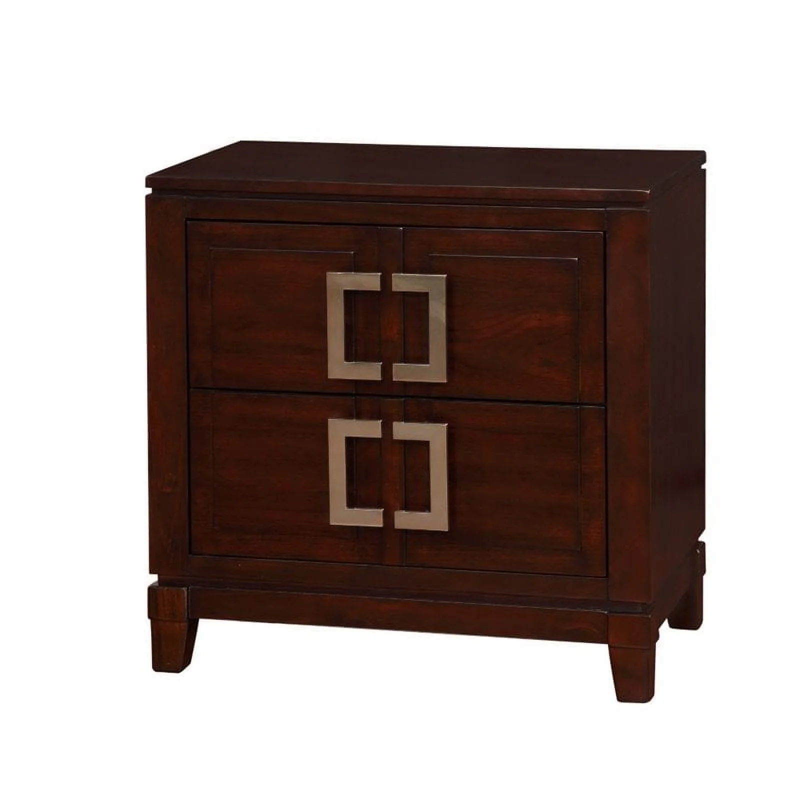 FOA Angelonia 2pc Cherry Solid Wood Bedroom Set - Queen + Nightstand