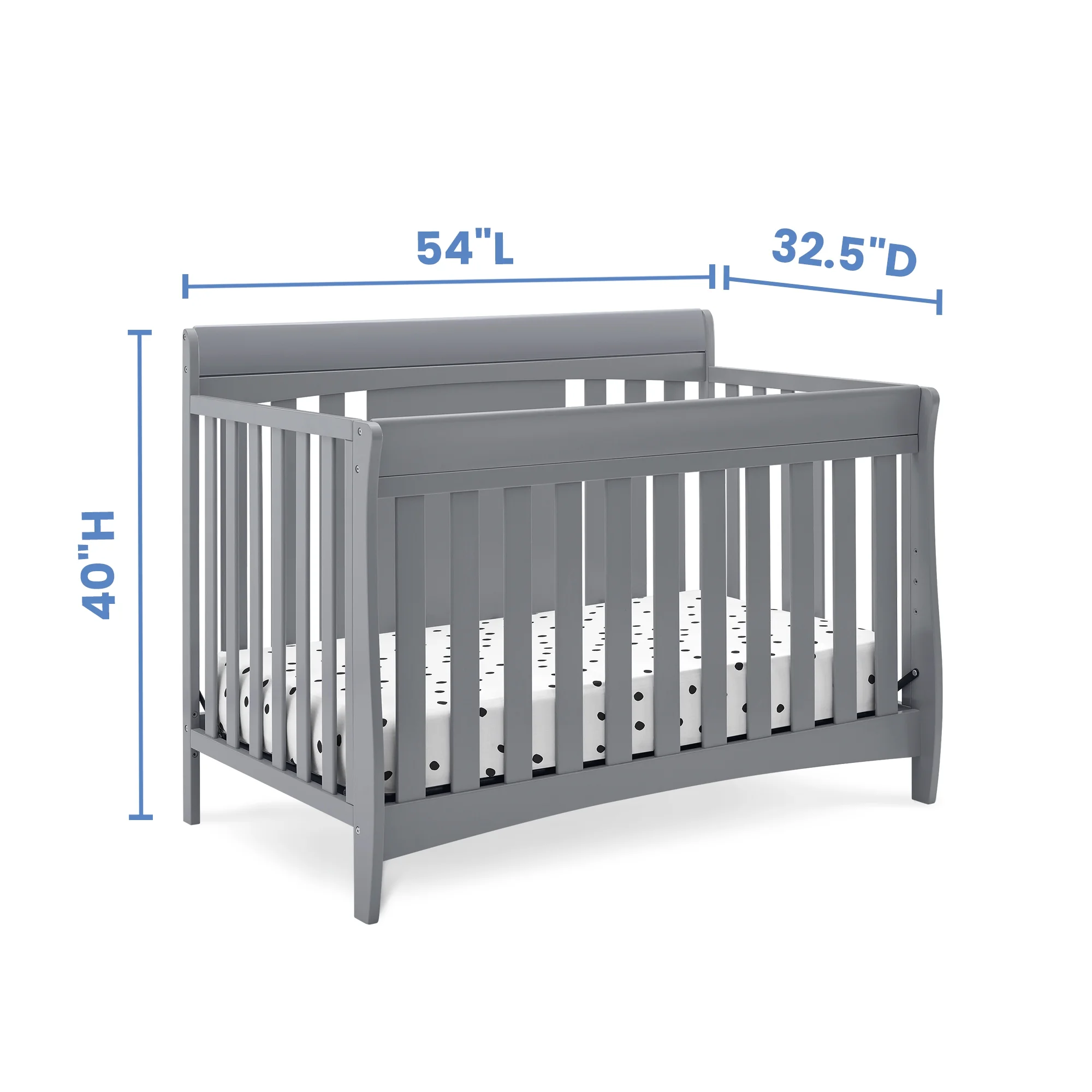 Delta Children Richmond 6-in-1 Convertible Baby Crib, Grey