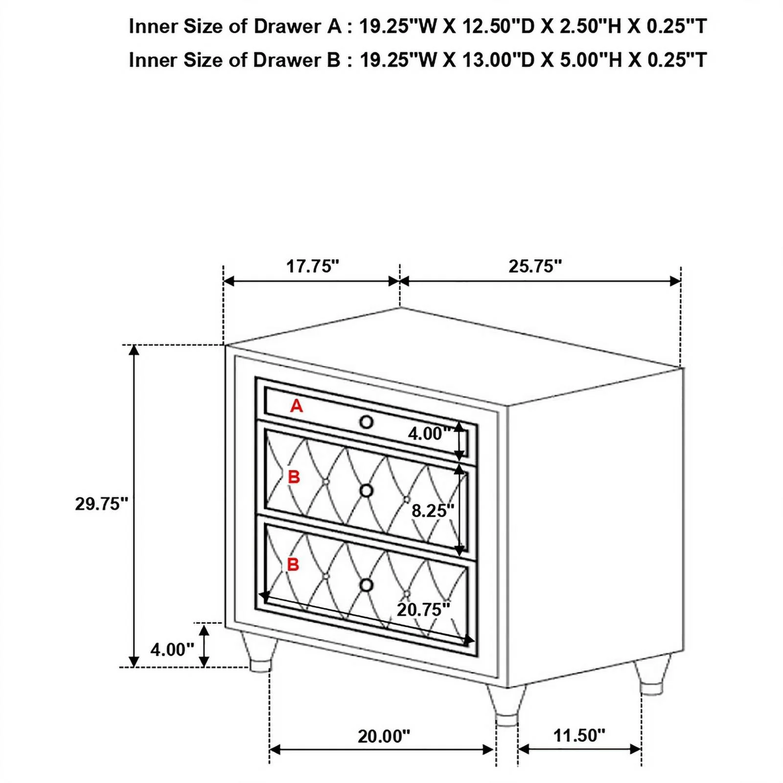 Maklaine 4-Piece Velvet Upholstered Tufted Queen Bedroom Set in Gray