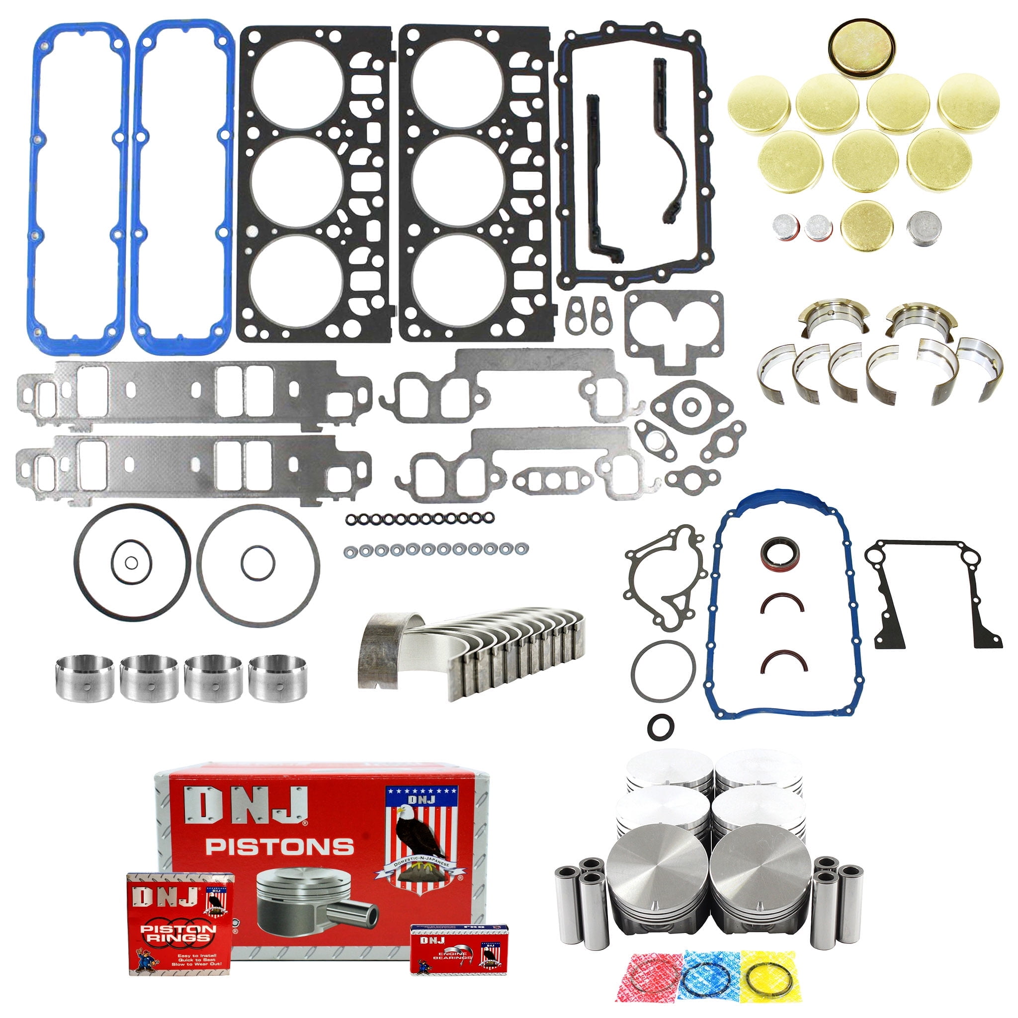 DNJ EK1139 Engine Rebuild Kit Fits Cars & Trucks 1998-2003 Dodge B1500 Dakota Durango Ram 2500 Van 3.9L OHV V6 12V 239cid