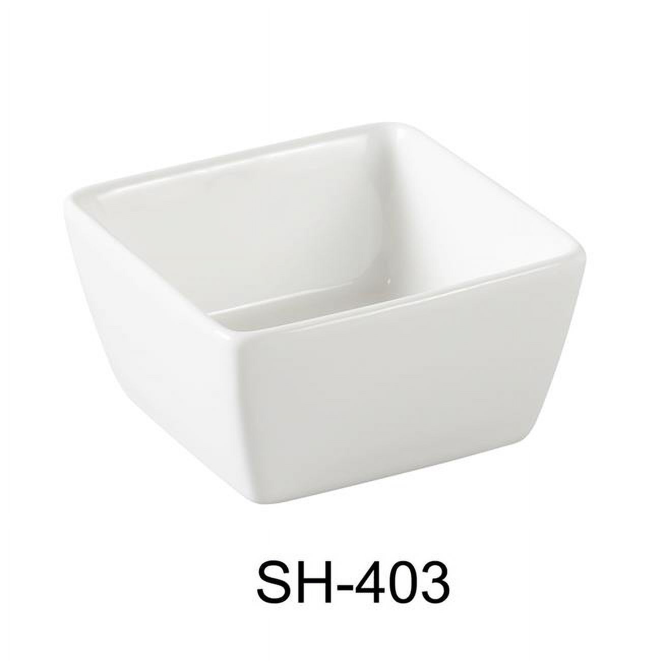 Yanco SH-403 3 in. Porcelain Square Sauce Dish, Bone White - 4 oz - Pack of 48